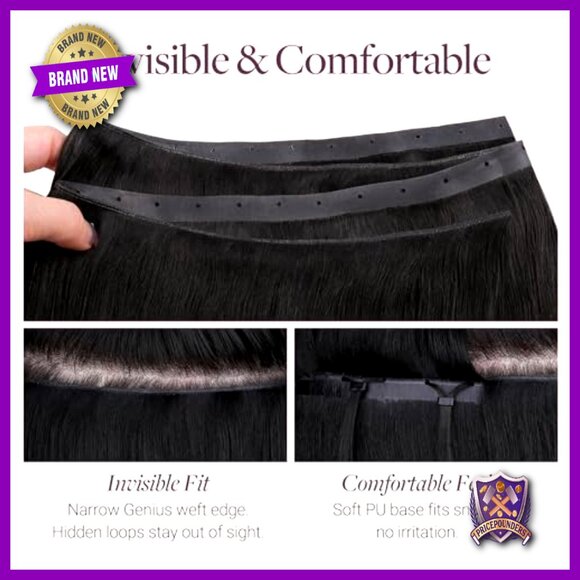 16 Inch Human Hair Extensions, Invisible Weft, Remy Hair, 100g main image 4